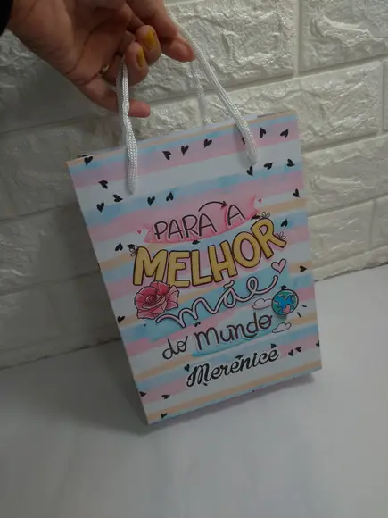 10 Sacolas Personalizada Dia das Mães