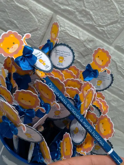 50 Lapis Personalizados Leãozinho