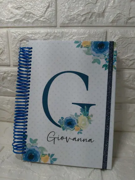 Agenda floral azul