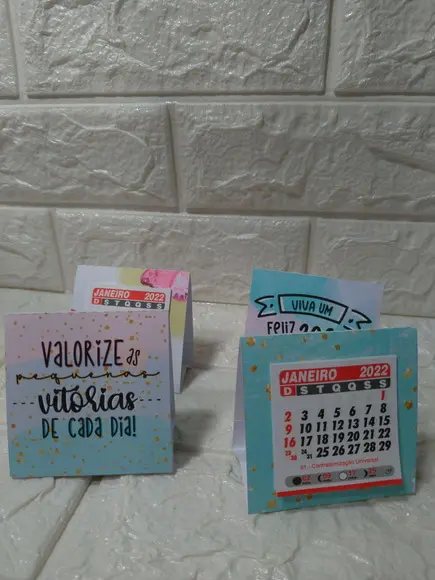 10 Mini Calendário de Mesa