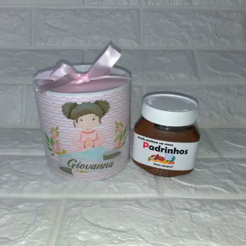 Convite tubolata nutella BATIZADO MENINA