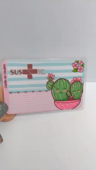 Cartão SUS personalizado cactos