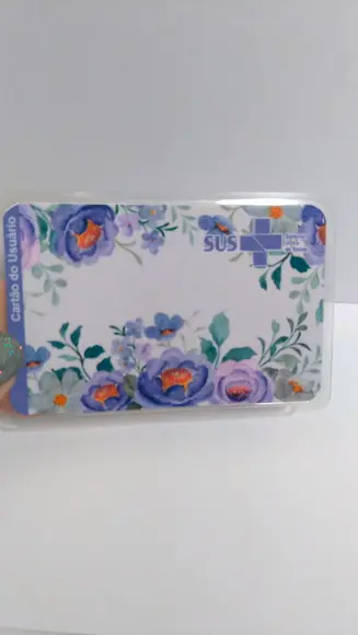 Cartão SUS personalizado floral lilás