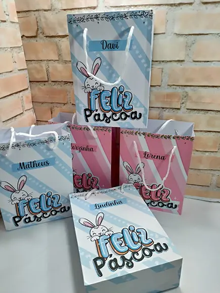 10 Sacolas Personalizada Páscoa