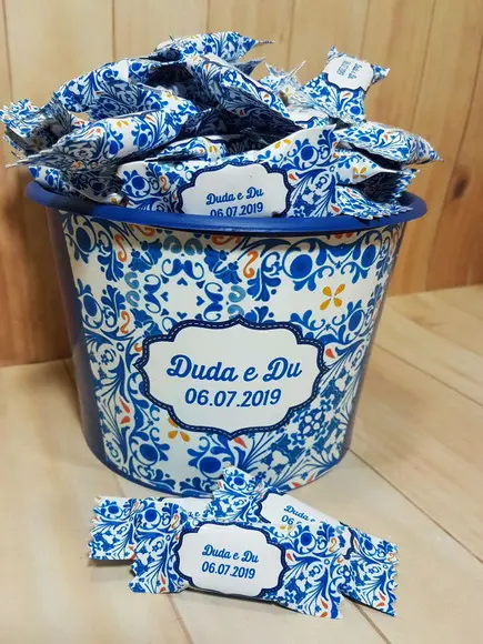 Balde com 100 balas azulejo português