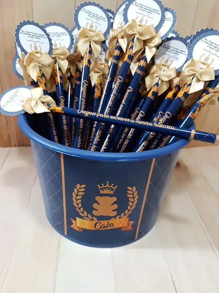 50 Lápis Personalizados Ursinho Príncipe