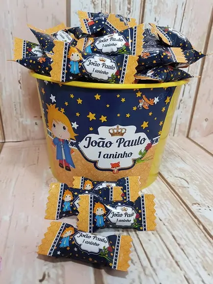 Balde com 100 balas O Pequeno Príncipe