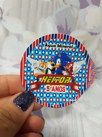 30 Adesivos para latinha sonic