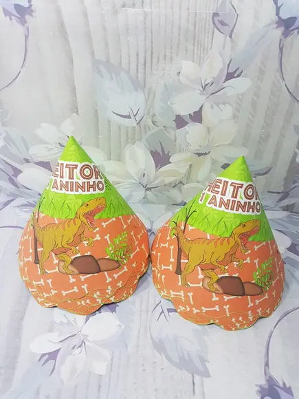 10 Chapéuzinho de Aniversário Dinossauro