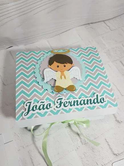 Caixa Convite Batizado Menino