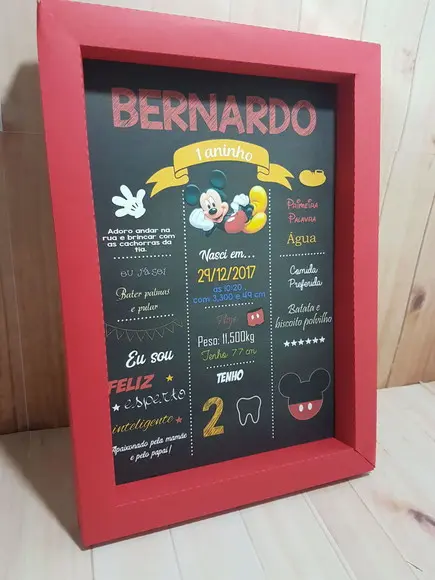 Quadro de papel chalkbord mickey