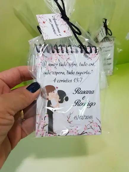 Bloquinho de anotações casamento