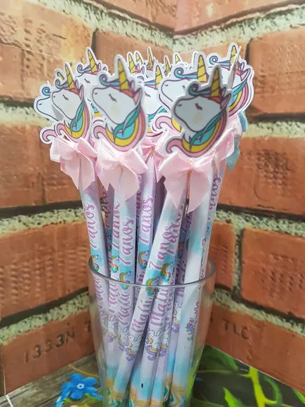 10 Lápis Personalizado Unicórnio