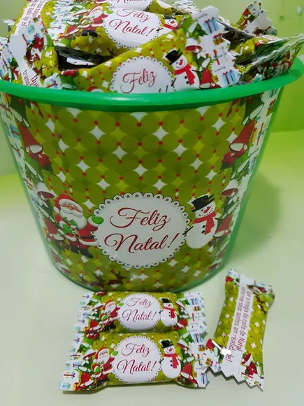 Balde com balas Natal