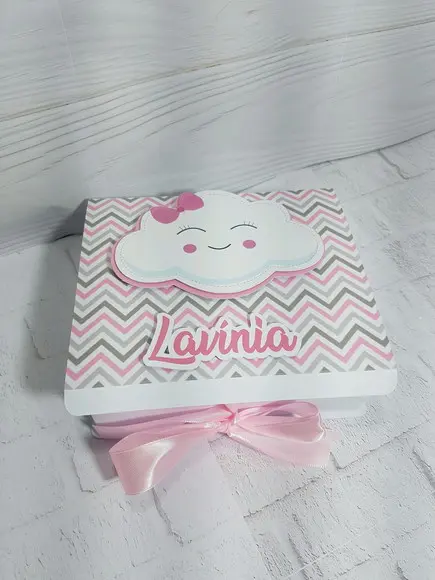 Caixa convite batizado MENINA