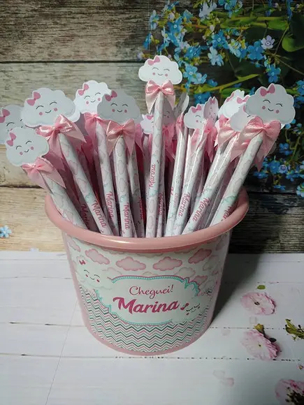 70 Lapis Personalizados Chuva de amor