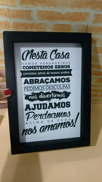 Quadro de papel frases