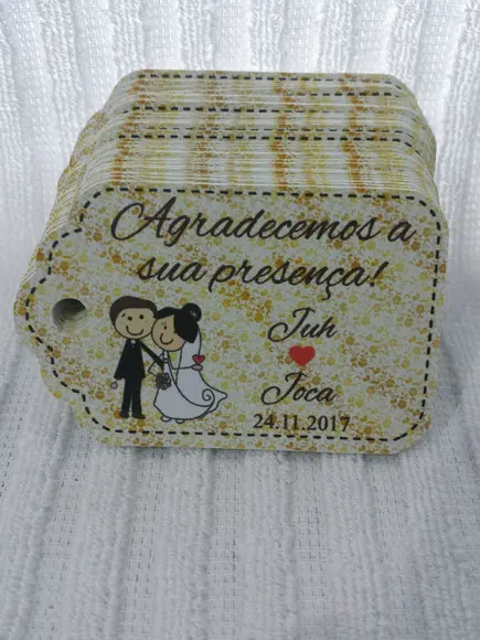 Tag de agradecimento casamento