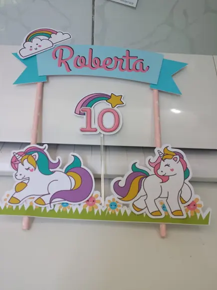 Topper de bolo Unicórnio