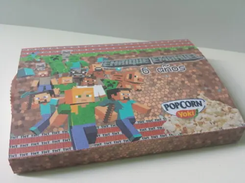 Mini Pipoca Personalizada Minecraft
