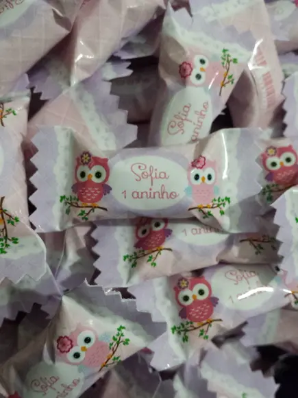 Bala Personalizada Corujinha
