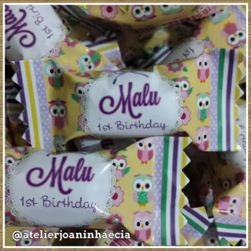 Bala Personalizada Corujinha