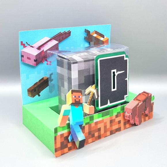 Caixa Cenário com Caixa de Acetato - Minecraft