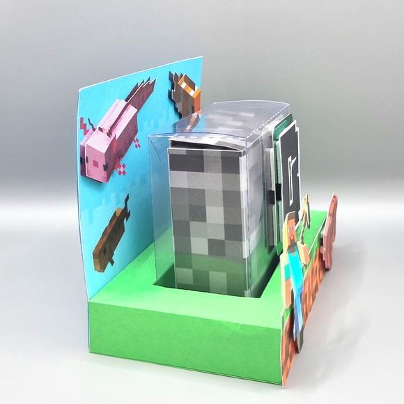 Caixa Cenário com Caixa de Acetato - Minecraft