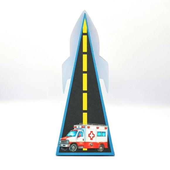 Caixa Cone - Meios de Transporte Realista Aquarela