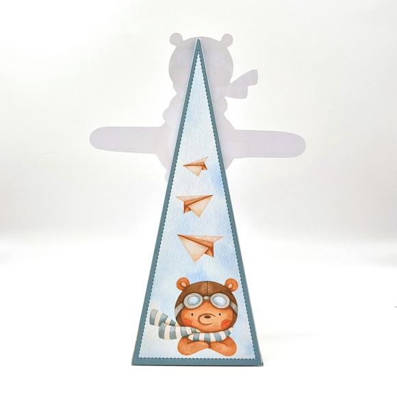 Caixa Cone - Urso Aviador Aquarela