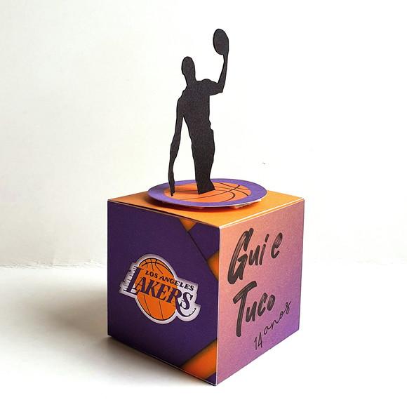 Caixa Cubo - Basquete Los Angeles Lakers