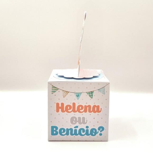 Caixa Cubo - Chá Revelação Ursinho