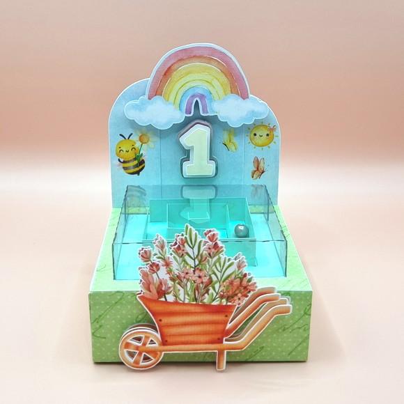 Caixa Labirinto com Acetato - Jardim Encantado Aquarela