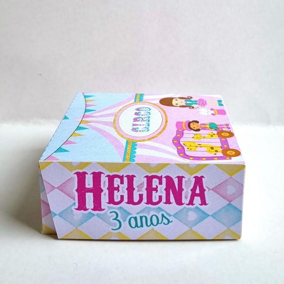 Caixa para 4 Doces - Circo Rosa