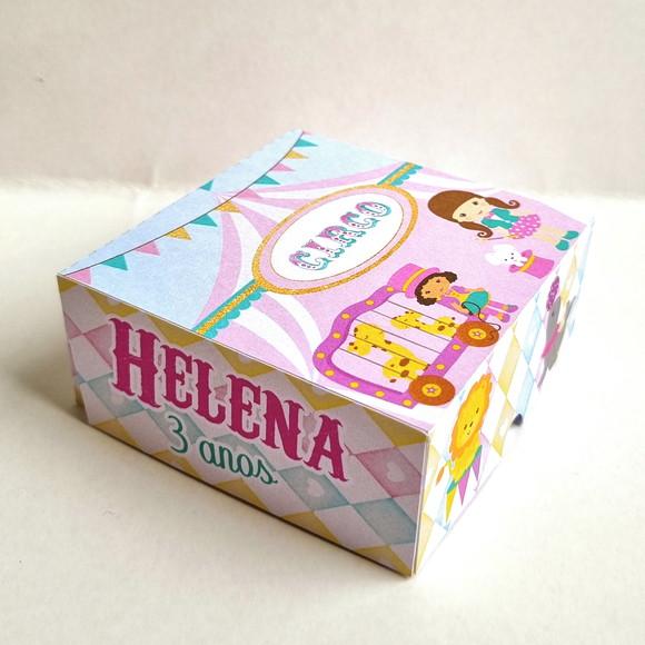 Caixa para 4 Doces - Circo Rosa