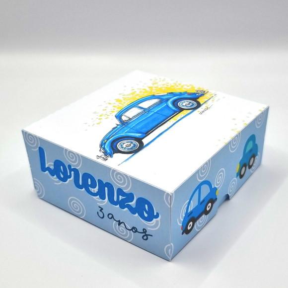 Caixa para 4 Doces - Fusca Azul