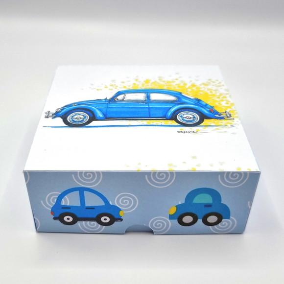 Caixa para 4 Doces - Fusca Azul