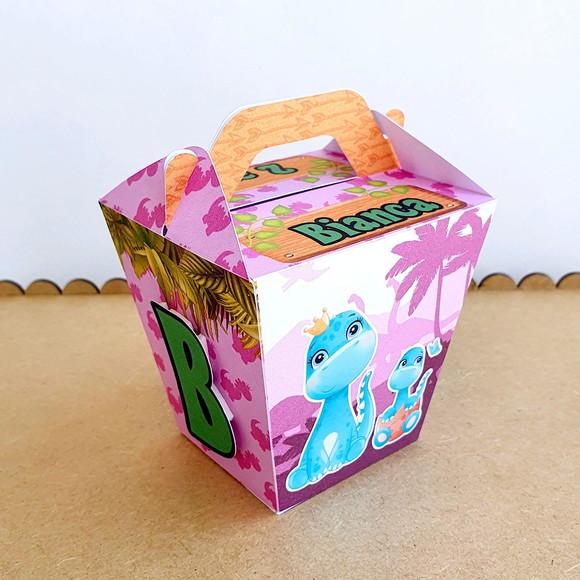 Caixa Sushi com Alça - Dinossauro Rosa