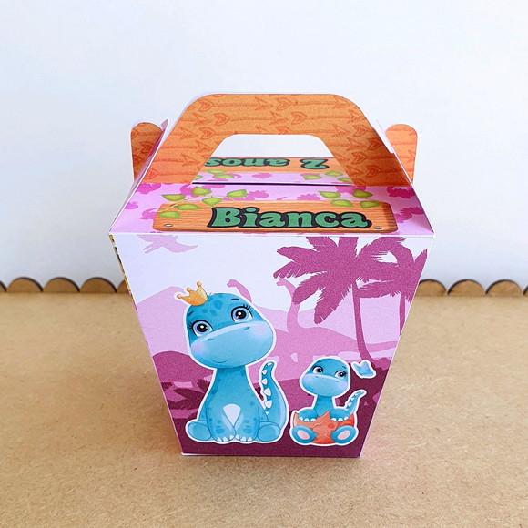 Caixa Sushi com Alça - Dinossauro Rosa