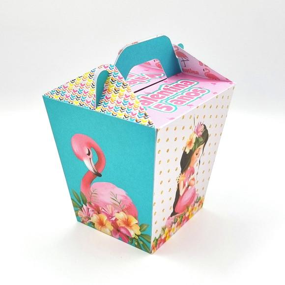 Caixa Sushi com Alça - Flamingos