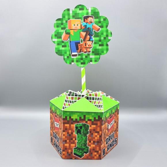 Centro de Mesa Sextavado - Minecraft