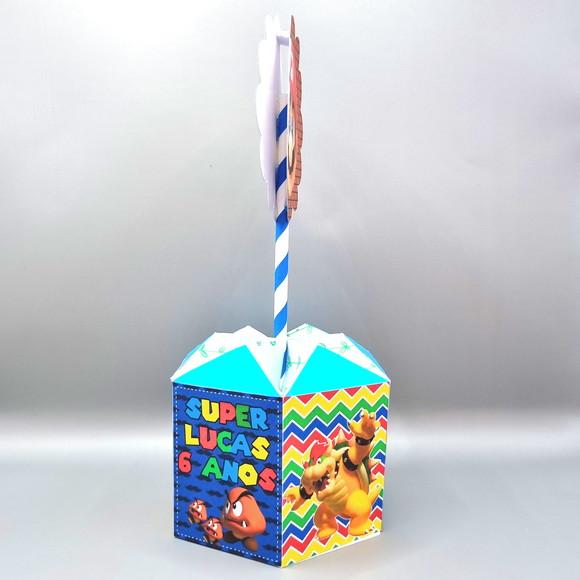 Centro de Mesa Sextavado - Super Mario