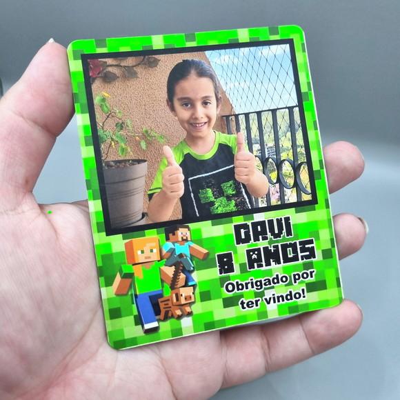 Foto Imã de Geladeira Minecraft - Polaroid