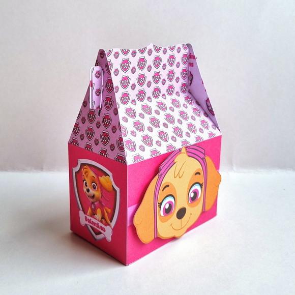 Kit Caixas Personalizadas 20 Peças - Patrulha Canina Rosa