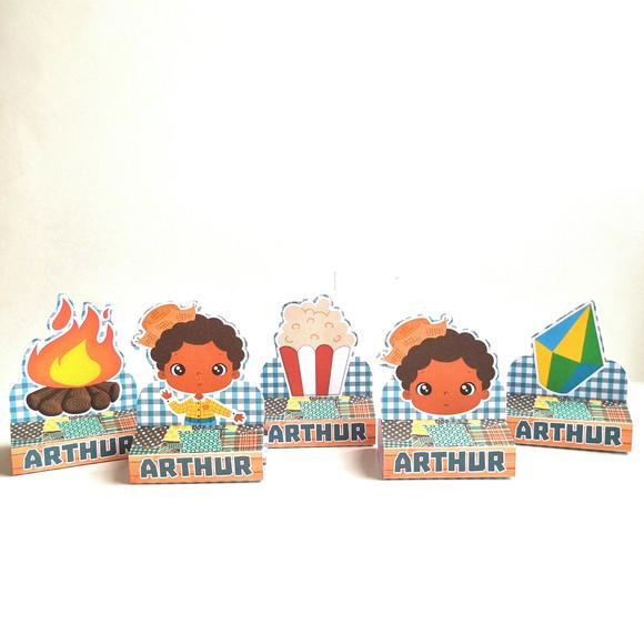 Kit com 20 Caixas Bis Duplo - Festa Junina Menino