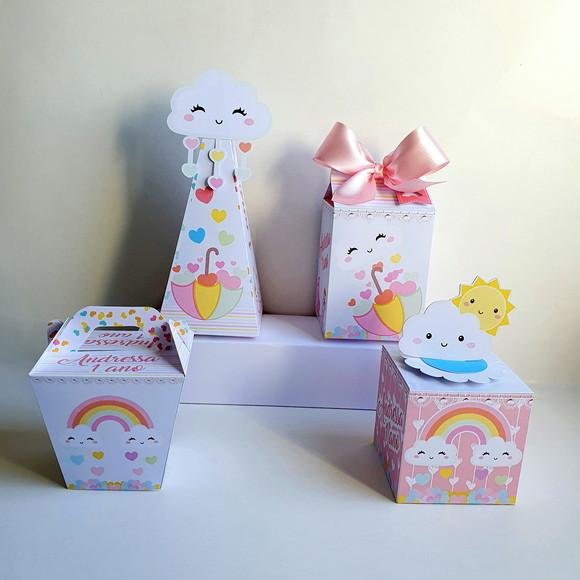 Kit de Caixas Personalizadas 20 Peças - Chuva de Amor