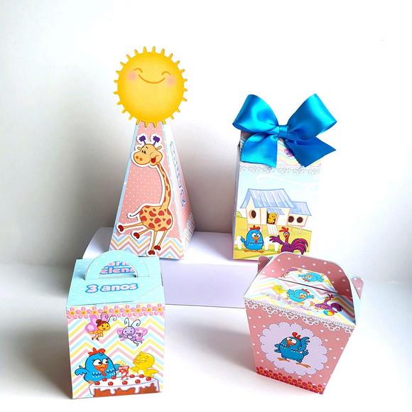 Kit de Caixas Personalizadas 20 Peças - Galinha Pintadinha