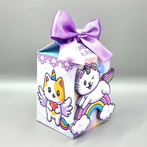 Kit de Caixas Personalizadas 20 Peças - Gato Unicórnio