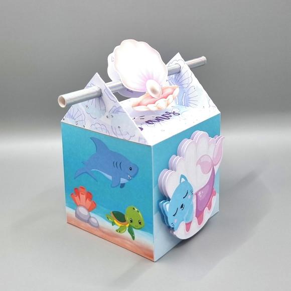 Kit de Caixas Personalizadas 20 Peças - Gato Sereia