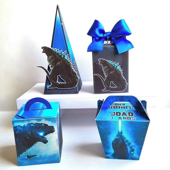 Kit de Caixas Personalizadas 20 Peças - Godzilla Azul